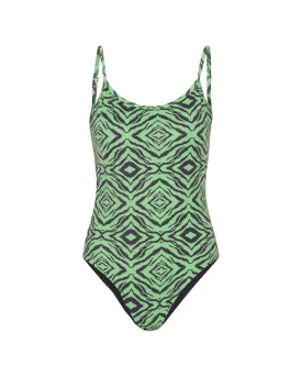 Lilly Swimsuit - Green Tiger Art Print