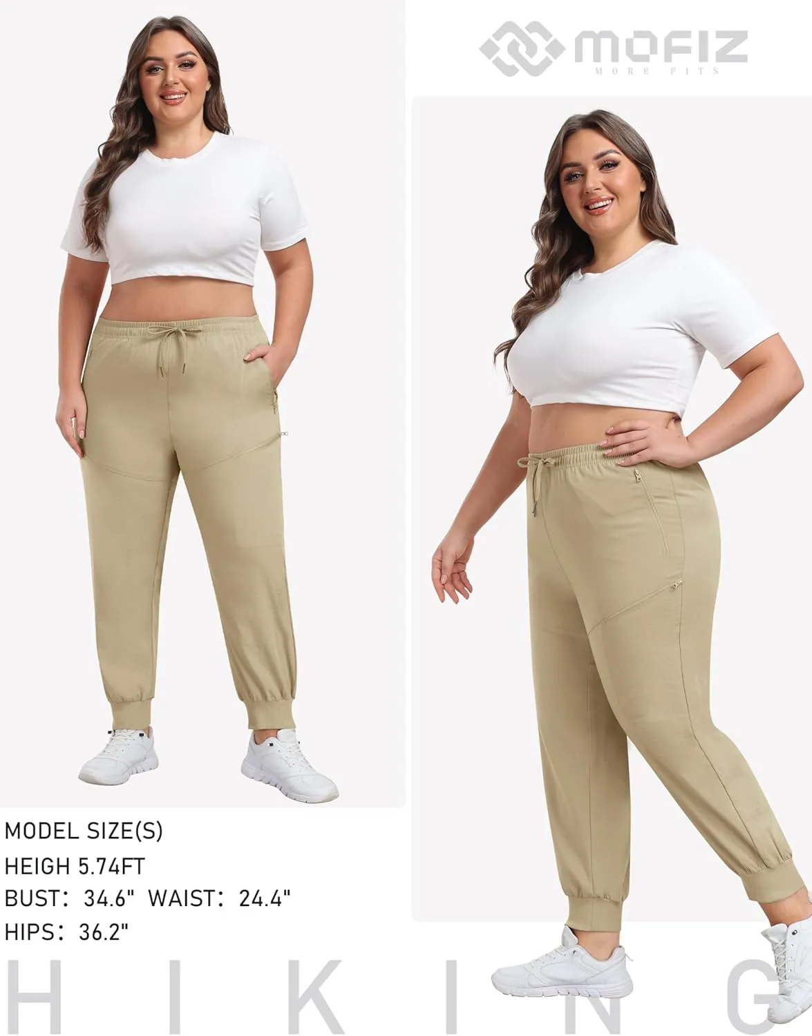 MoFiz Women's Plus Size Cargo Pants Casual Hiking Pants Lightweight Quick Dry Summer Pants for Women