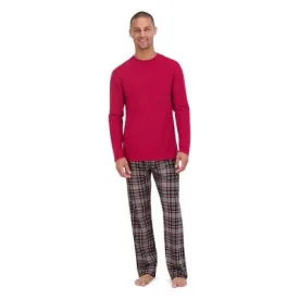New - Hanes Originals Men's 2pc Plaid Comfort Fleece Sleep Pajama Set