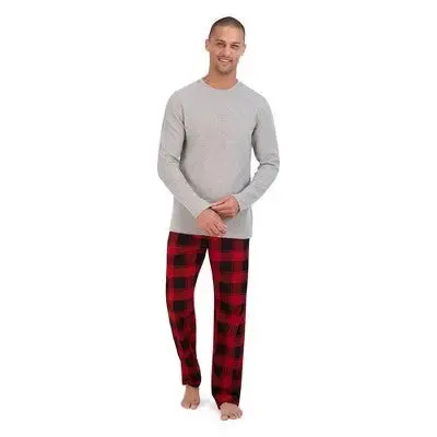 Open Box - Hanes Originals Men's 2pc Comfort Fleece Sleep Pajama Set
