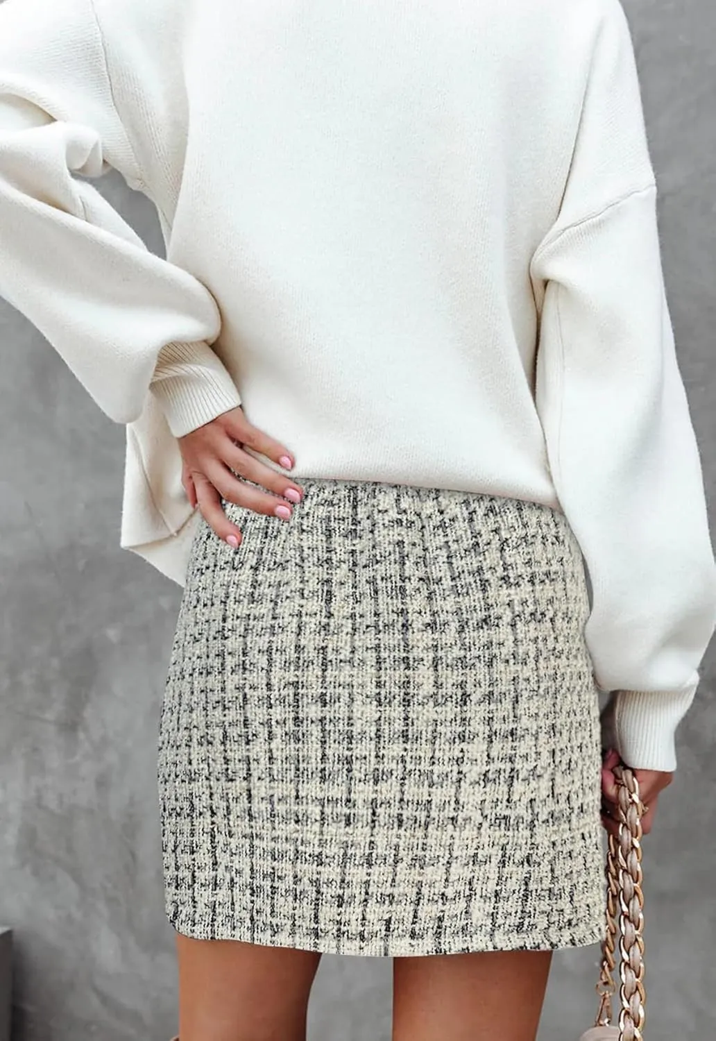 Plaid Skirts for Women Pencil Bodycon Aesthetic Mini Skirt High Waisted Winter Skirts