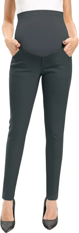 POSHGLAM Women's Maternity Skinny Pants Casual Slim Pull-on Comfy Stretch Pants