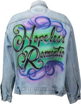 "Cash" 'Hopeless Romantic' Airbrushed Denim Jacket