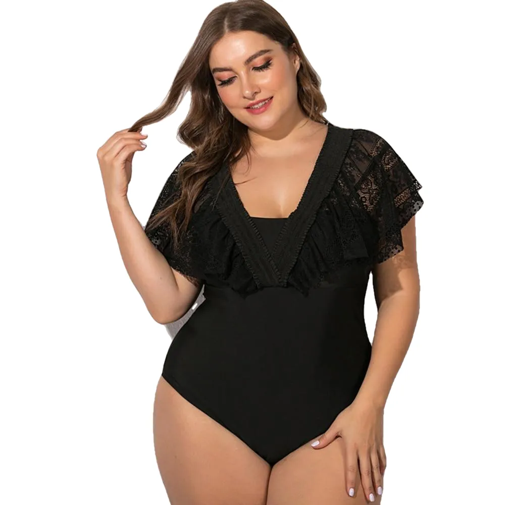 Sexy Women's Ruffle Swimsuit One Piece Plus Size