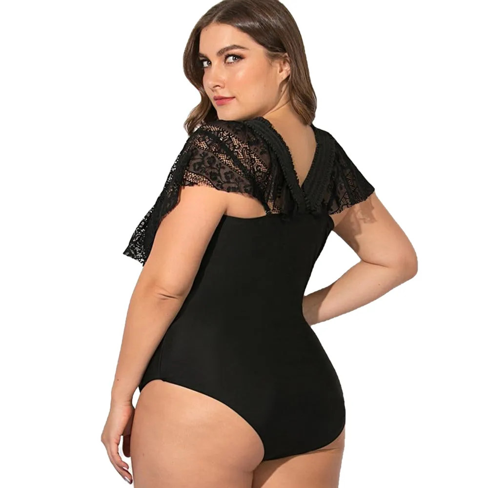 Sexy Women's Ruffle Swimsuit One Piece Plus Size