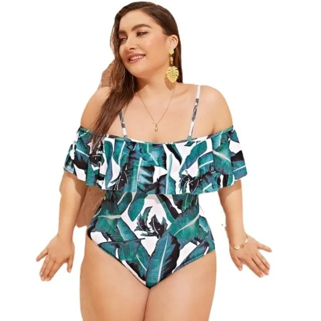 Sexy Women's Ruffle Swimsuit One Piece Plus Size