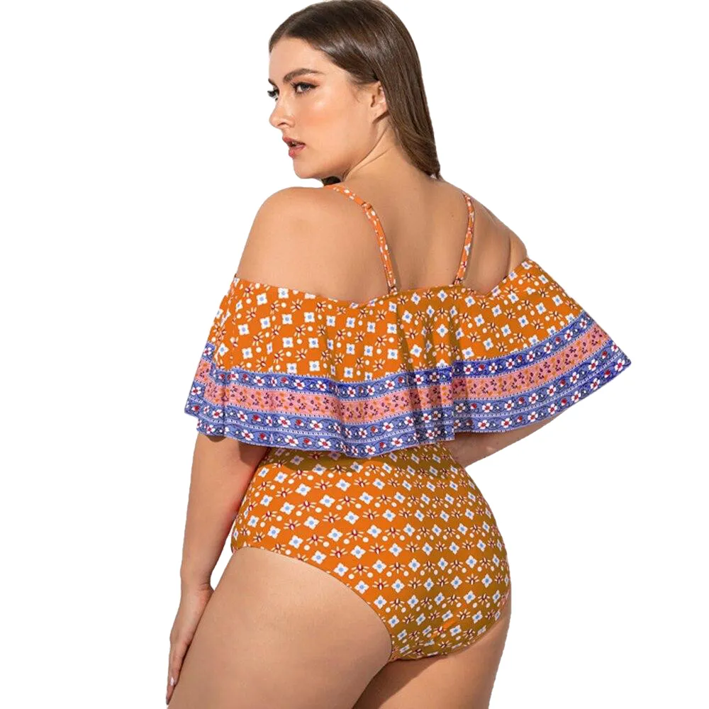 Sexy Women's Ruffle Swimsuit One Piece Plus Size