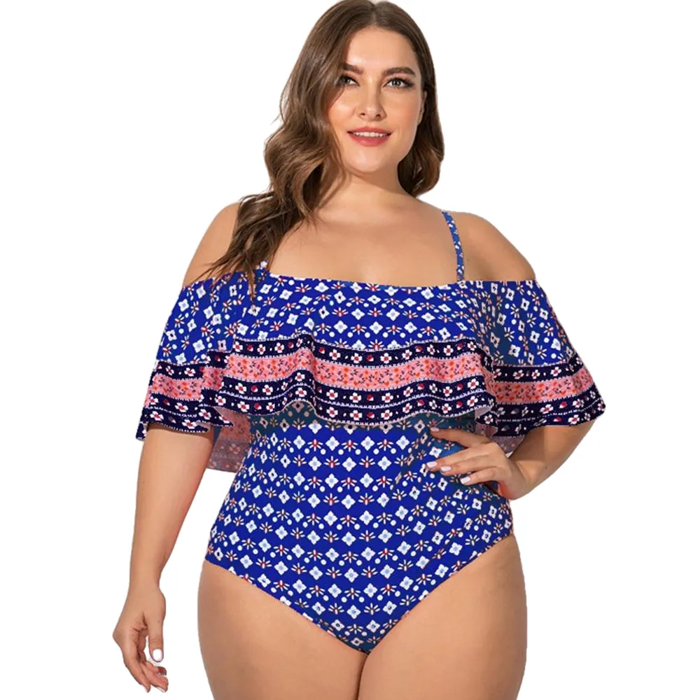 Sexy Women's Ruffle Swimsuit One Piece Plus Size