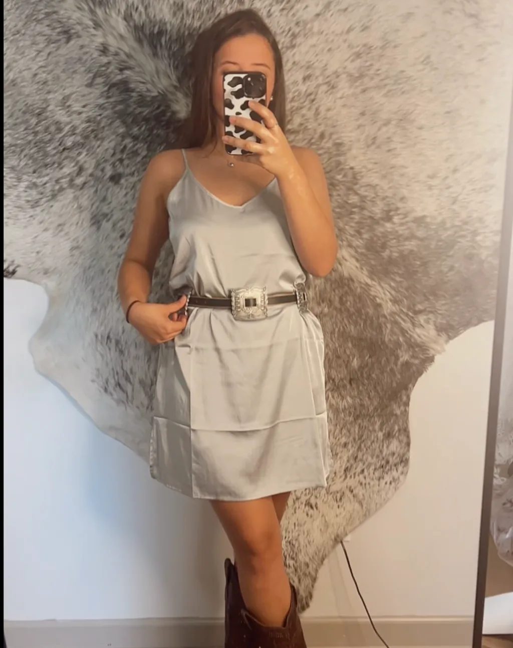 Silver Slip Dress
