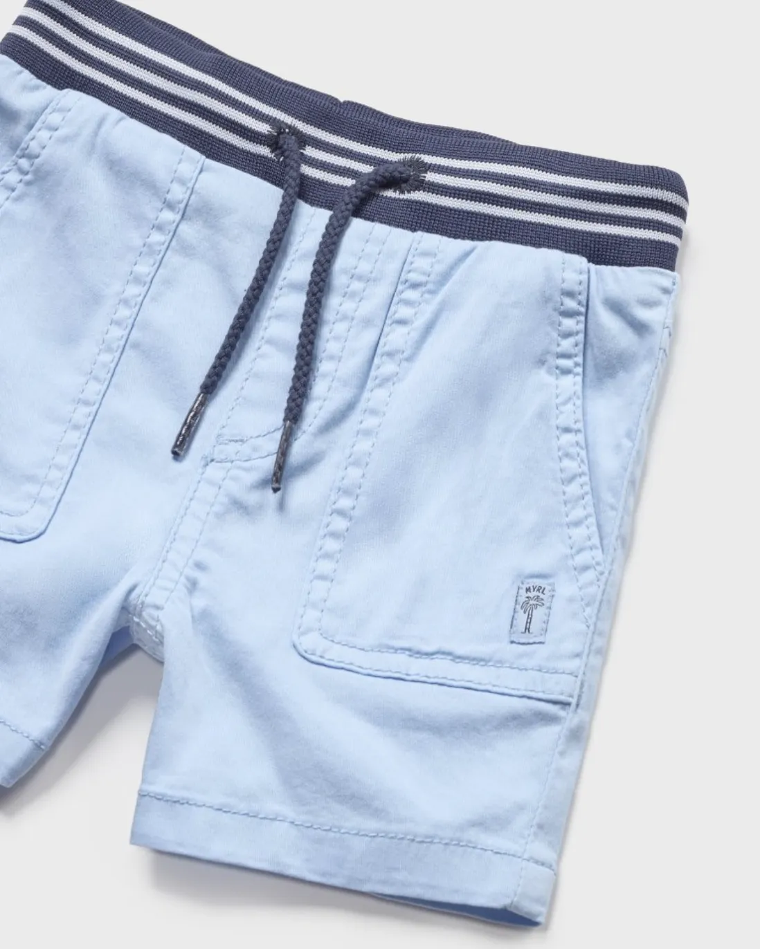 Sky Blue Elastic Pull-On Shorts