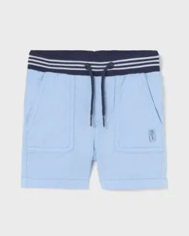 Sky Blue Elastic Pull-On Shorts