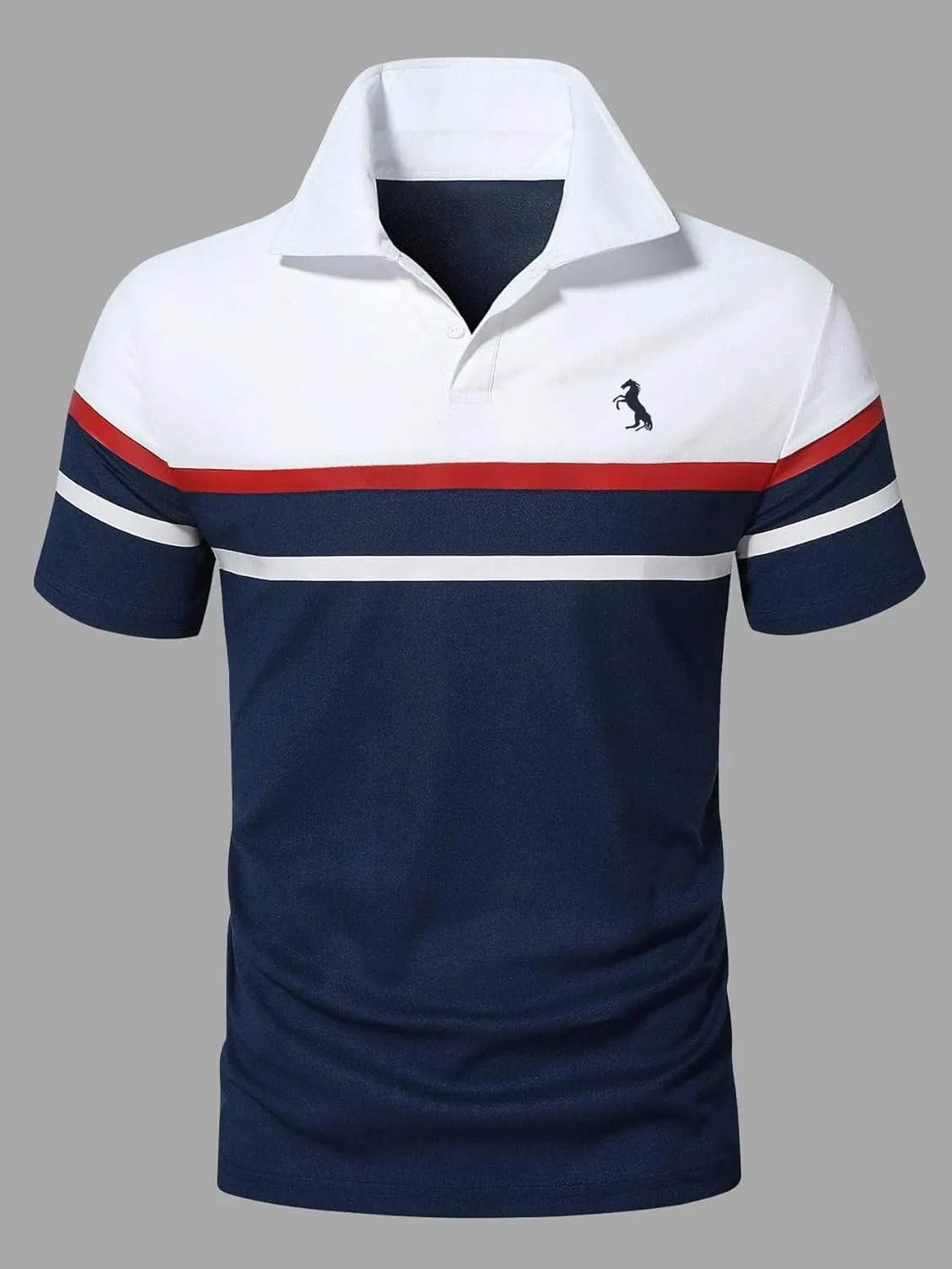 SOLY HUX Men's Golf Shirts Color Tennis Shirt Short Sleeve Casual Work T-Shirt