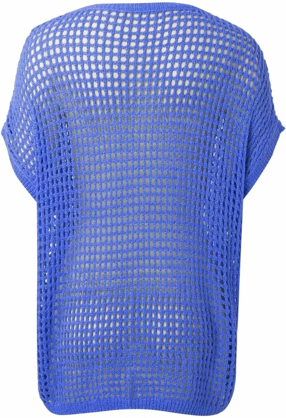 Summer Crochet Tops for Women Loose Off The Shoulder Shirts Hollow Out Knit Short Sleeve Sweater Top Beach Coverup