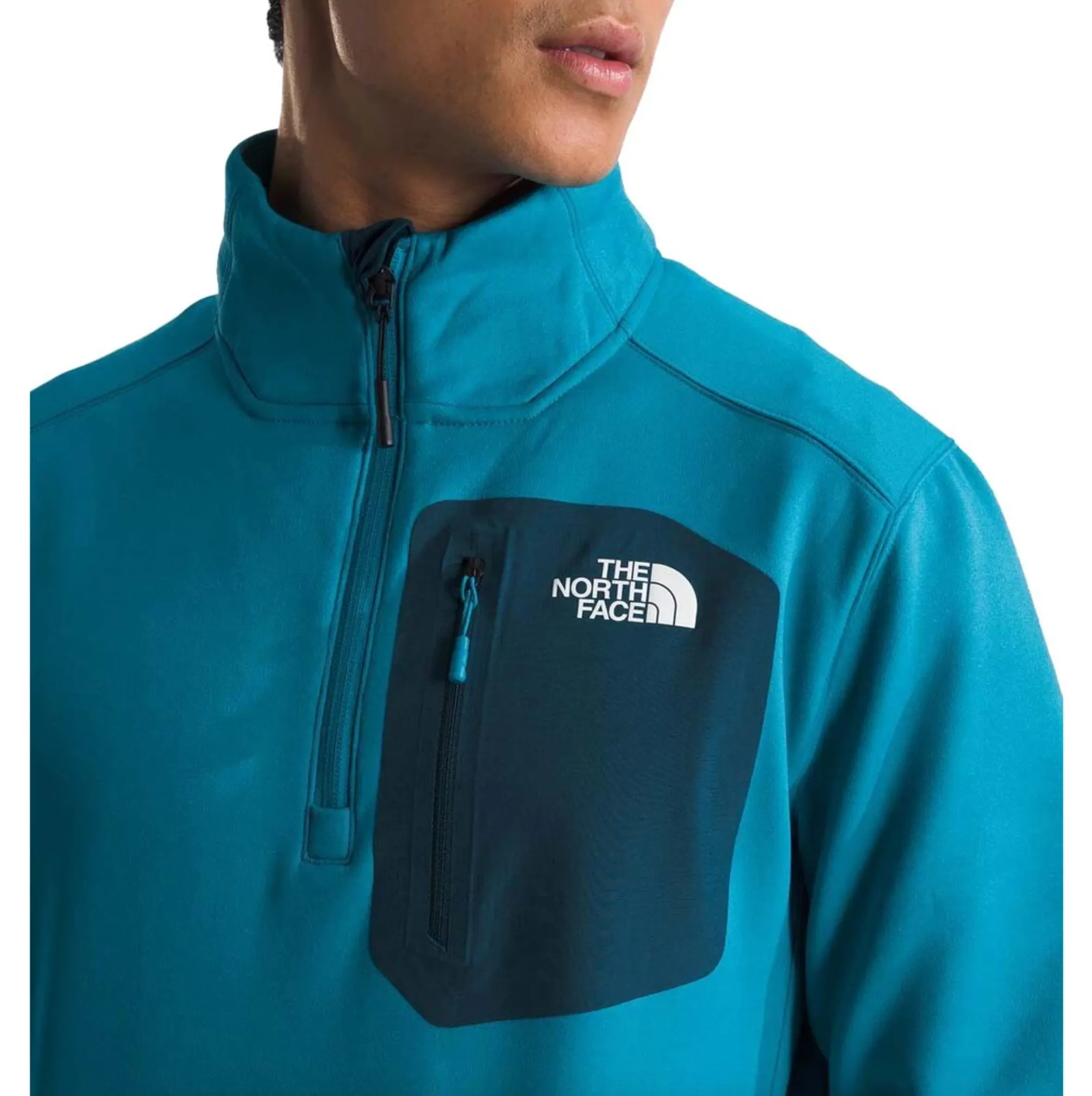 The North Face Men's Crest 1/4 Zip Alkaline Blue/Midnight Petrol