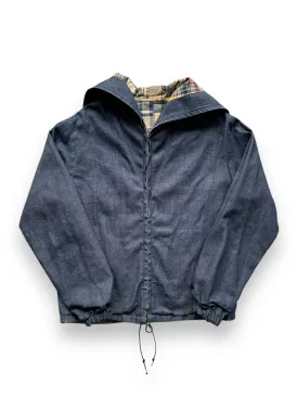 Vintage 60s Era Reversible Denim/Madras Smock Jacket SZ M