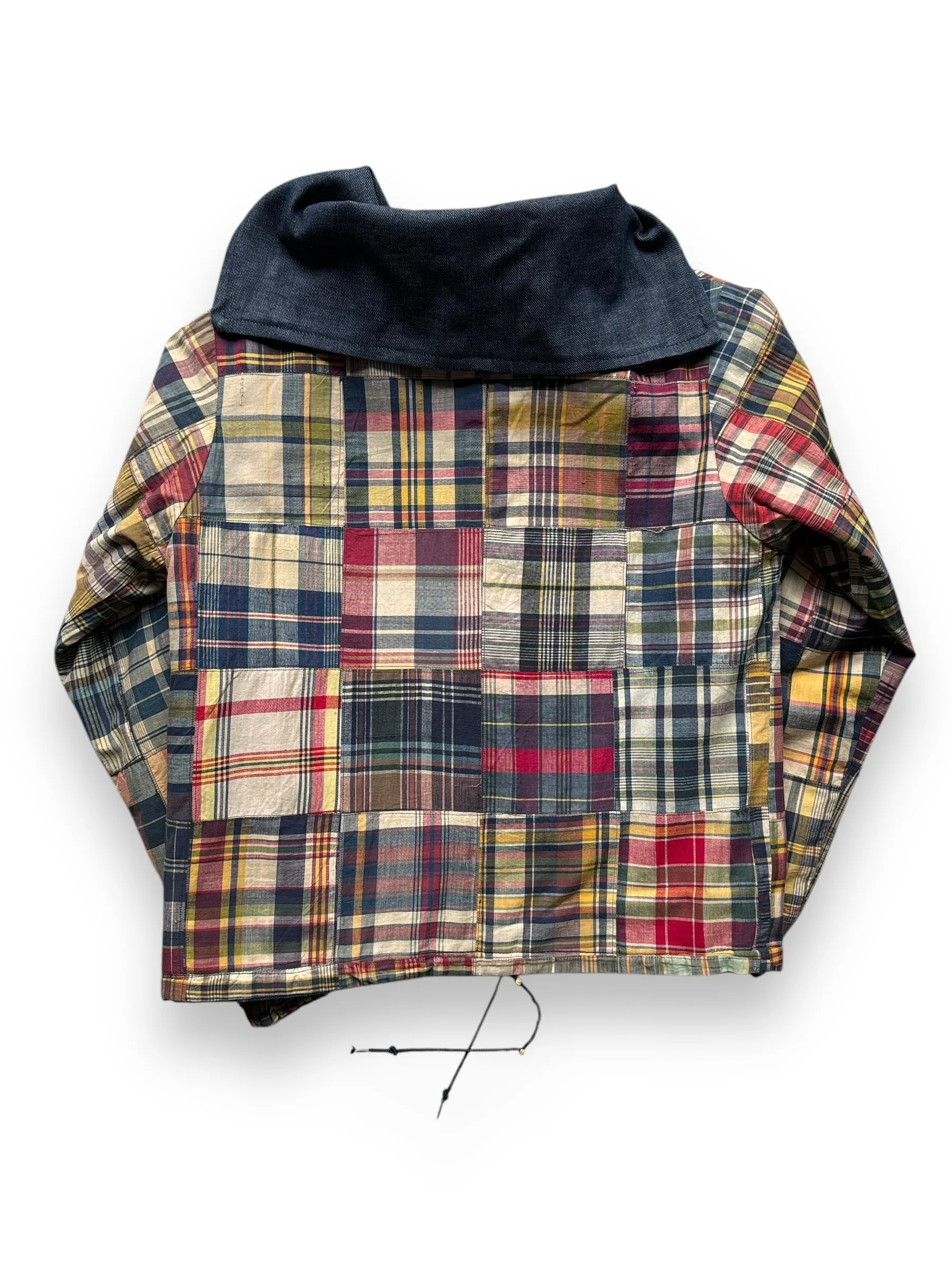 Vintage 60s Era Reversible Denim/Madras Smock Jacket SZ M
