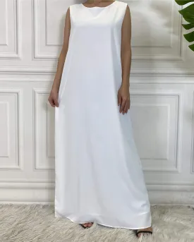White Sleeveless Slip Dress
