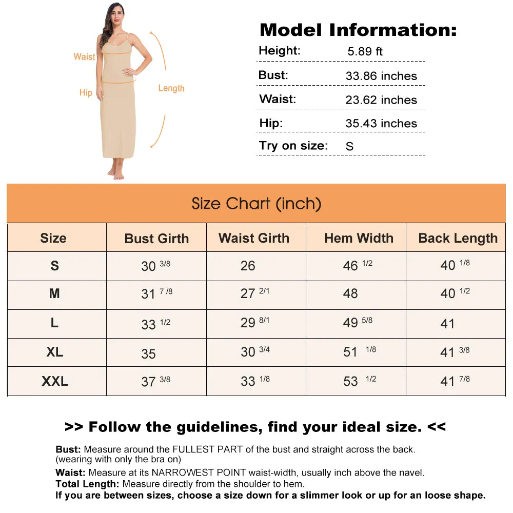 Women's Tube Top Dress Slip Sleeveless Underdress Invisible Straps